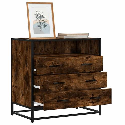 vidaXL Ladekast 70x41x70 cm bewerkt hout gerookt, Huis en Inrichting, Kasten | Overige, Nieuw, Verzenden