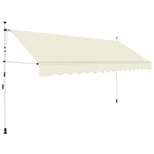 vidaXL Luifel handmatig uittrekbaar 400 cm crÃ¨me, Jardin & Terrasse, Protection solaire, Envoi