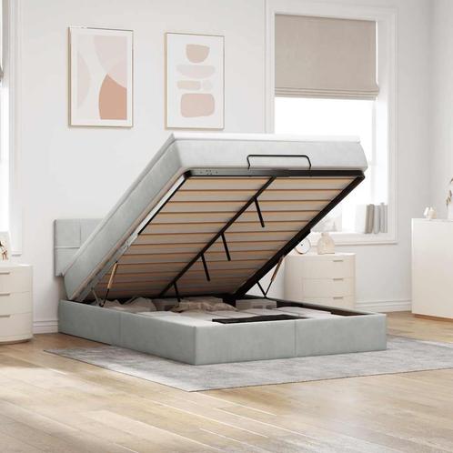 vidaXL Ottoman bed met matras en LEDs 140x200cm fluweel, Huis en Inrichting, Slaapkamer | Bedden, Nieuw, Verzenden