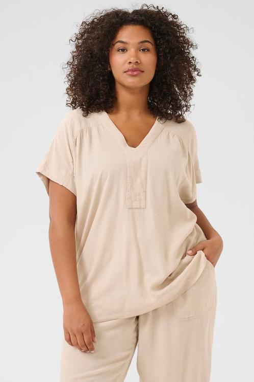 Kaffe Curve blouse ECO V hals50Maat 46/48 (XL) of groter, Kleding | Dames, Blouses en Tunieken, Overige kleuren, Nieuw, Maat 46/48 (XL) of groter