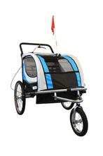 Fietskar kind - buggy - 2-zits - met schokbreker - blauw, Fietsen en Brommers, Nieuw, 20 tot 40 kg, Ophalen of Verzenden, Kinderkar