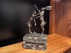 sculptuur, “Boxing Hares” - 25 cm - Brons, Marmer, Antiek en Kunst