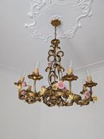 Lampe à suspendre - Fer - Gigante roselline céramique, Antiquités & Art