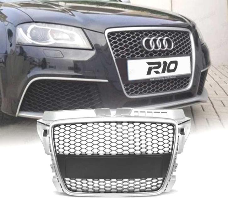 CALANDRE POUR AUDI A3 8P 08-12 LOOK RS3 GRIS CLAIR, Auto-onderdelen, Carrosserie, Verzenden
