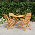 vidaXL 5-delige Tuinset massief teakhout, Tuin en Terras, Tuinsets en Loungesets, Verzenden, Nieuw, Tuinset
