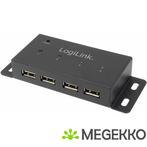 LogiLink UA0141A 480Mbit/s USB hub 4 poorten zwart, Nieuw, Verzenden