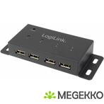 LogiLink UA0141A 480Mbit/s USB hub 4 poorten zwart, Computers en Software, USB Sticks, Nieuw, Verzenden