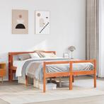 vidaXL Bedframe met hoofdbord massief grenenhout wasbruin, Huis en Inrichting, Slaapkamer | Bedden, Verzenden, Nieuw