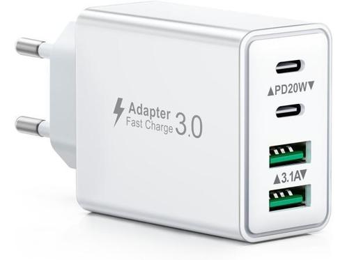 Veiling - USB C-oplader - 40 W - 4 poorten - snellader, Telecommunicatie, Mobiele telefoons | Telefoon-opladers, Gebruikt