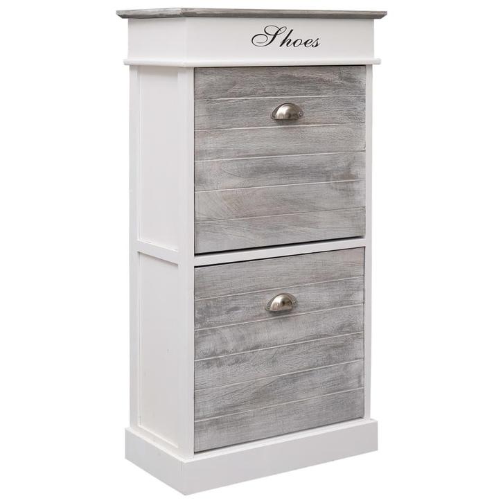 vidaXL Schoenenkast 50x28x98 cm paulowniahout grijs, Huis en Inrichting, Kasten | Schoenenkasten, Nieuw, Verzenden