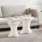 vidaXL Salontafel 2 pcs Wit 46 x 46 x 47 cm Massief, Huis en Inrichting, Verzenden, Nieuw