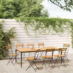 vidaXL Tuinstoelen inklapbaar 8 st staal en massief, Tuin en Terras, Tuinstoelen, Verzenden, Nieuw