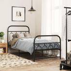 vidaXL Bedframe met hoofd- en voeteneinde metaal zwart, Verzenden, Nieuw