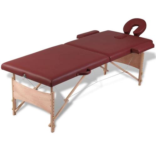 vidaXL Inklapbare massagetafel 2 zones met houten frame, Sports & Fitness, Produits de massage, Envoi