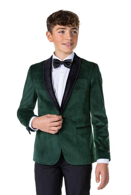 Donkergroen Velvet Blazer Jongen Tiener OppoSuits, Enfants & Bébés, Costumes de carnaval & Déguisements, Envoi