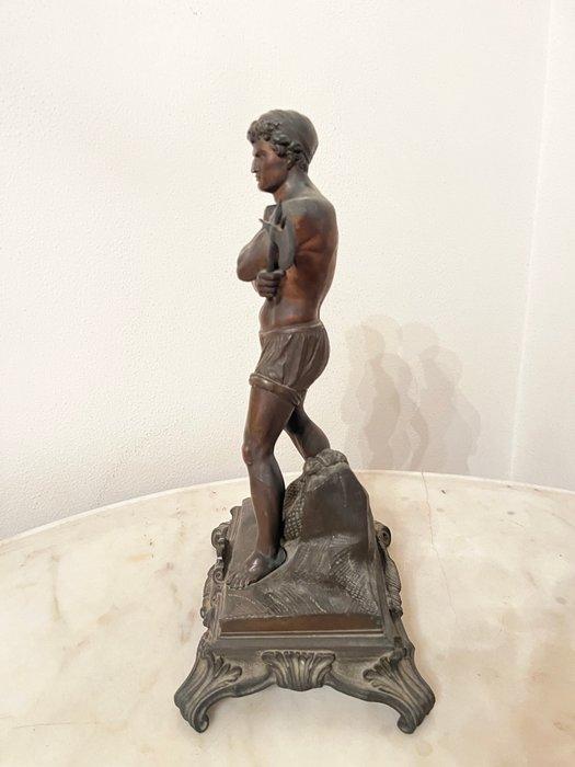 Beeldje, Guerriero - 35 cm - Brons, Antiek en Kunst, Antiek | Keramiek en Aardewerk