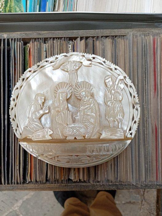 Antieke Kerststal uit handgesneden parelmoer - Antiek -, Antiquités & Art, Antiquités | Livres & Manuscrits