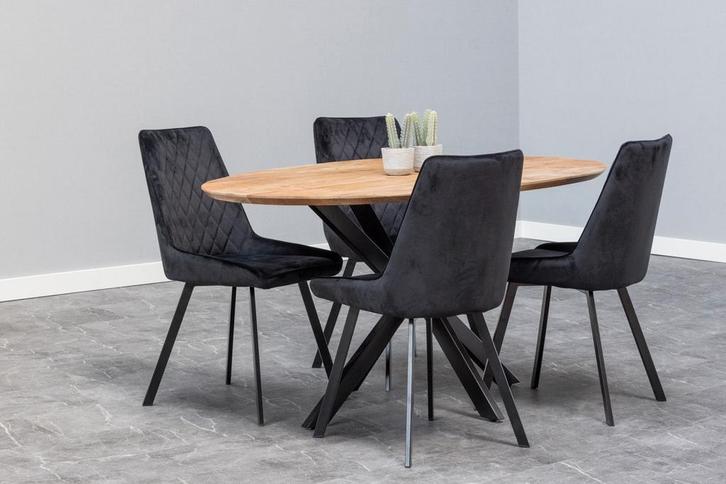 Mangohouten Eettafel Ovaal Julia 180x100 cm (2,5 cm), Huis en Inrichting, Tafels | Eettafels, Nieuw, Verzenden