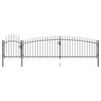 vidaXL Poort met speren bovenkant 5x1,5 m zwart, Verzenden, Nieuw