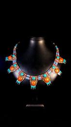 Koraal + turkoois kralen - Marokko-ketting - Halsketting