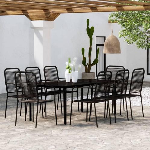 vidaXL 9-delige Tuinset zwart, Tuin en Terras, Tuinsets en Loungesets, Tuinset, Nieuw, Verzenden