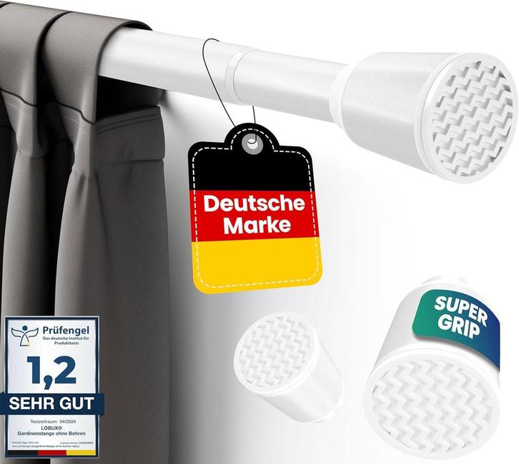 2dekans | LOBUX® - Gordijnstang zonder boren [wit,, Zakelijke goederen, Horeca | Keukenapparatuur, Ophalen of Verzenden