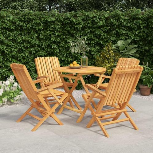 vidaXL Ensemble à manger de jardin 5 pcs Bois de teck, Jardin & Terrasse, Ensembles de jardin, Neuf, Envoi