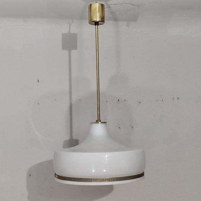 Plafondlamp - Glas, Messing - Opaline Lamp, Antiek en Kunst, Curiosa en Brocante