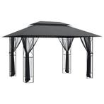 Prieel Antraciet 4x3m Staal | Tweede Kansje | 40% Eraaf!, Tuin en Terras, Partytenten, Verzenden, Minder dan 4 meter, Nieuw, Paviljoen