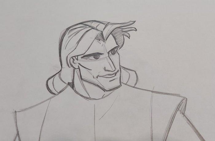 Disney Original drawing - Pocahontas - Disney John Smith, Verzamelen, Disney