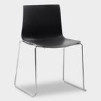 Design vergaderstoel Arper Catifa , bruin, slede frame, Huis en Inrichting, Stoelen, Ophalen of Verzenden, Gebruikt