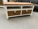 Tv-dressoir, landelijk wit + licht bovenblad (nieuw, outlet)