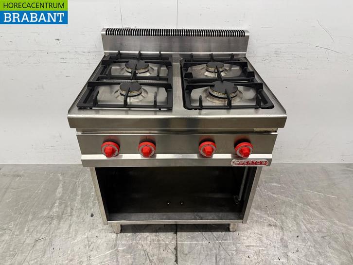 RVS Bertos 4 Pits Gasfornuis 80 cm GAS Horeca, Zakelijke goederen, Horeca | Keukenapparatuur, Ophalen of Verzenden