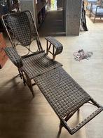 Lounge stoel - Franse art deco lounge chair  - rotan bamboe, Antiek en Kunst