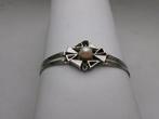 Zilver, Akoya Parel & Saffieren - Armband - Art Deco-stijl