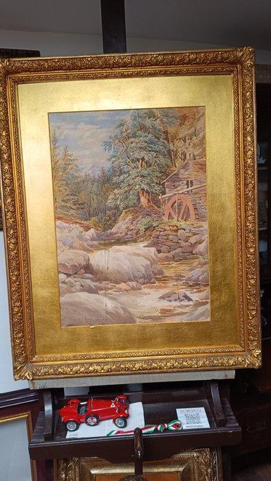 Alexander Charles (XIX) - Water mill, Antiek en Kunst, Kunst | Schilderijen | Klassiek