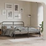 vidaXL Bedframe met hoofd- en voeteneinde metaal zwart, Huis en Inrichting, Slaapkamer | Bedden, Verzenden, Nieuw