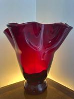 Massive Red Art Glass Vase – Handcrafted Sculptural Form –