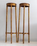 Bijzettafel (2) - Hout, Marmer - Sokkel Louis XVI style