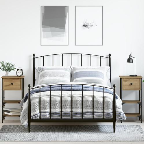 vidaXL Nachtkastjes 2 stuks Ambachtelijk Eiken 34x36x70 cm, Huis en Inrichting, Slaapkamer | Nachtkastjes, Nieuw, Verzenden