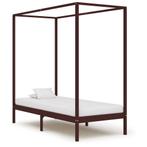 vidaXL Hemelbedframe massief grenenhout donkerbruin 90x200, Huis en Inrichting, Slaapkamer | Bedden, Verzenden, Nieuw