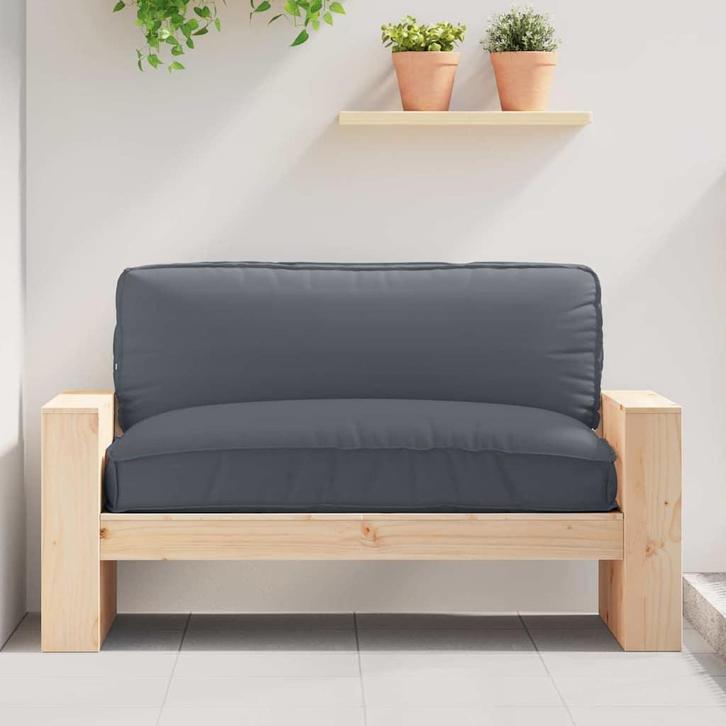 vidaXL Palletkussen voor zitting Antraciet 120 x 80 x 12 cm, Huis en Inrichting, Woonaccessoires | Kussens, Nieuw, Verzenden