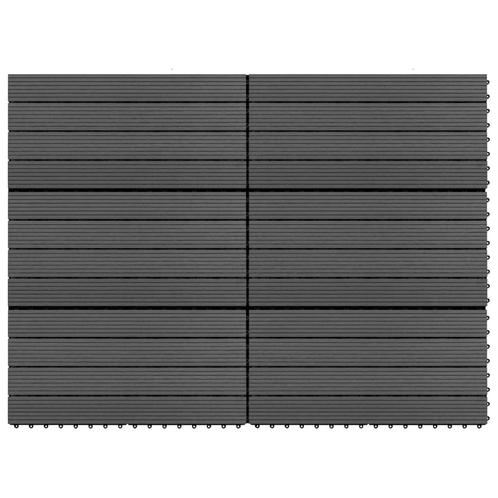 vidaXL Terrastegels 6 st 60x30 cm 1,08 m² HKC zwart, Doe-het-zelf en Bouw, Vloerdelen en Plavuizen, Nieuw, Verzenden