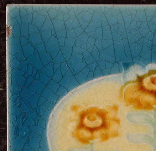 Art nouveau Carreau - Floraal - Minton Hollins - Art nouveau, Antiek en Kunst, Antiek | Glaswerk en Kristal