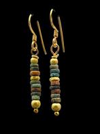 Halsketting met oude Egyptische faience kralen en goud
