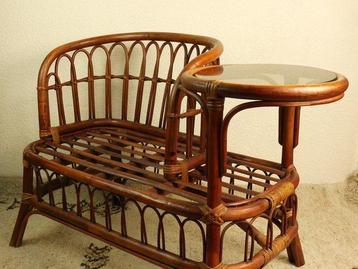 Settle (zitbank met hoge leuning) - Bamboe, Glas, Rattan