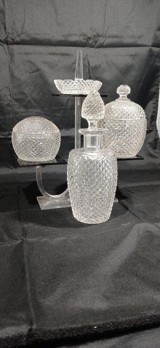 French crystal night service set diamants bevels pattern -, Antiquités & Art, Curiosités & Brocante