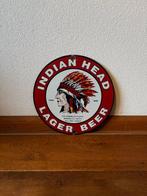 Trade Mark - INDIAN HEAD LAGER BEER - Emaille bord -, Antiek en Kunst