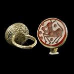 Ottomaanse Rijk Ring met carneool diepdruk met paard, Handtassen en Accessoires