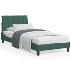 vidaXL Cadre de lit avec tête de lit Vert foncé 80x200, Maison & Meubles, Chambre à coucher | Lits, Neuf, Verzenden